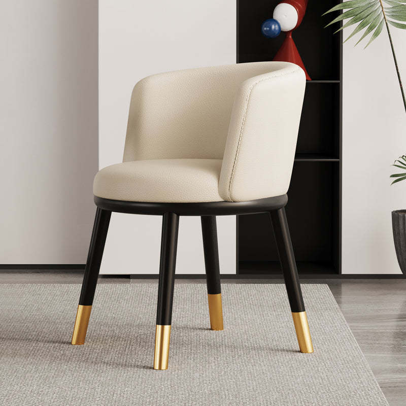 Lighom luxury tech napa gray dining chairs & benches — Genuine Leather / Beige
