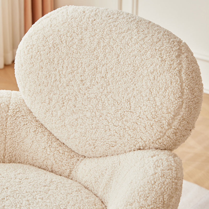 Elliptical Lambswool Linen Metal Accent Chair