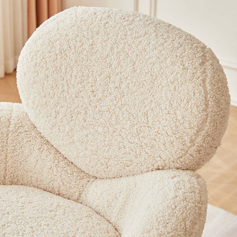 Elliptical Lambswool Linen Metal Accent Chair