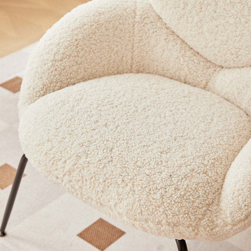 Elliptical Lambswool Linen Metal Accent Chair