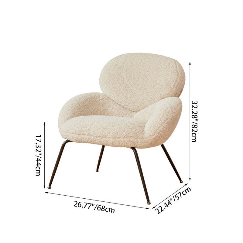 Elliptical Lambswool Linen Metal Accent Chair