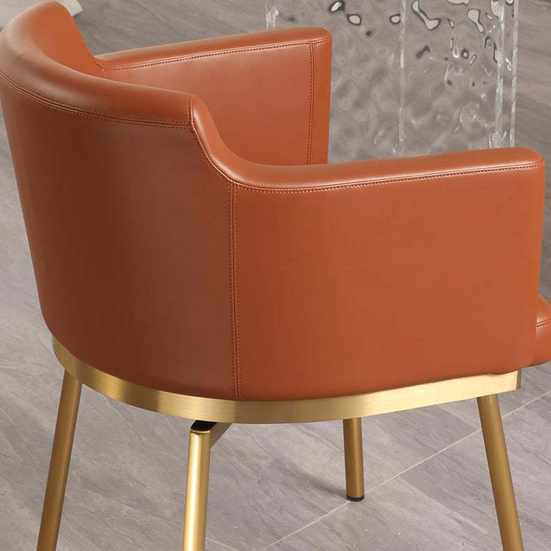 Half-Round Rotatable Leather Metal Dining Chair
