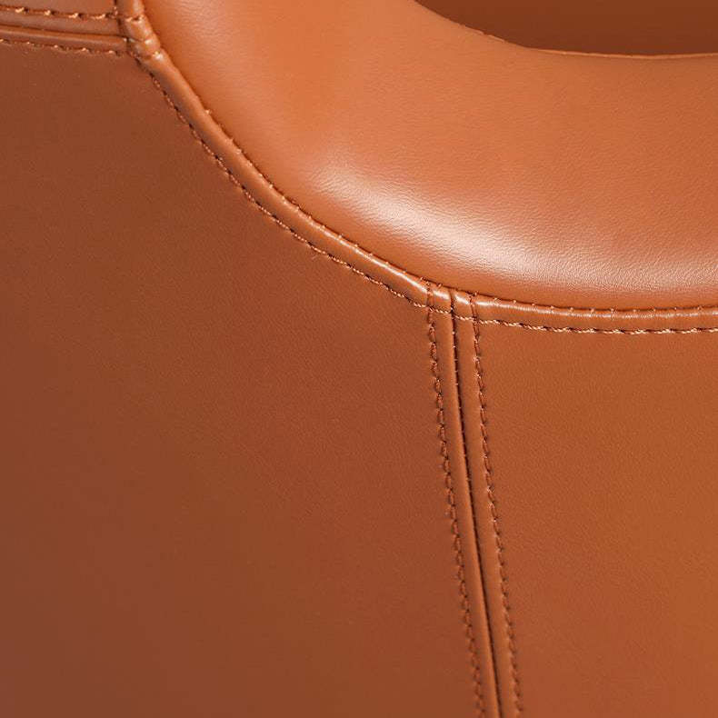 Half-Round Rotatable Leather Metal Dining Chair