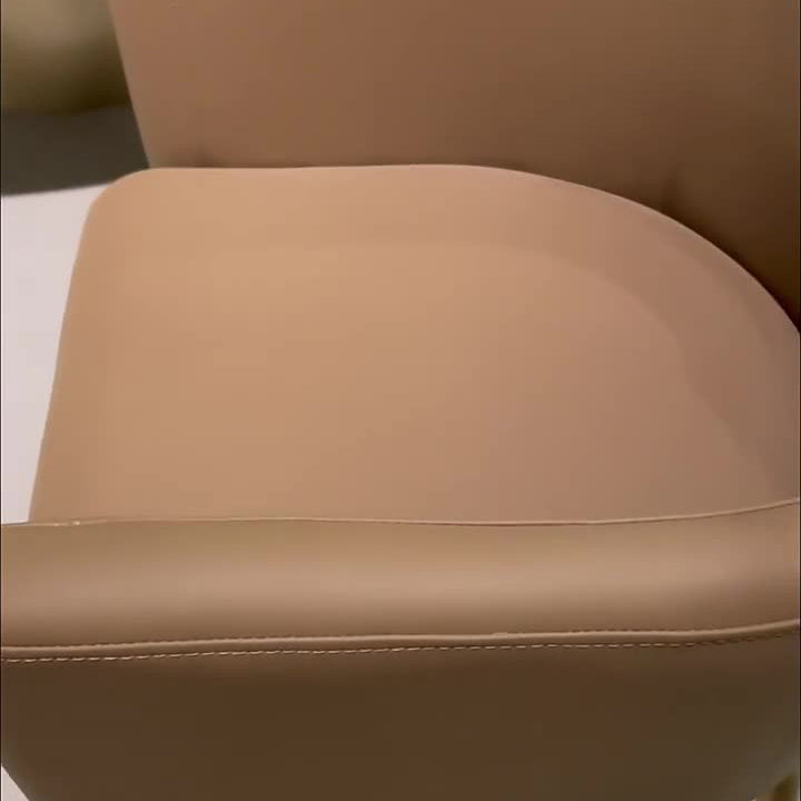 Half-Round Rotatable Leather Metal Dining Chair