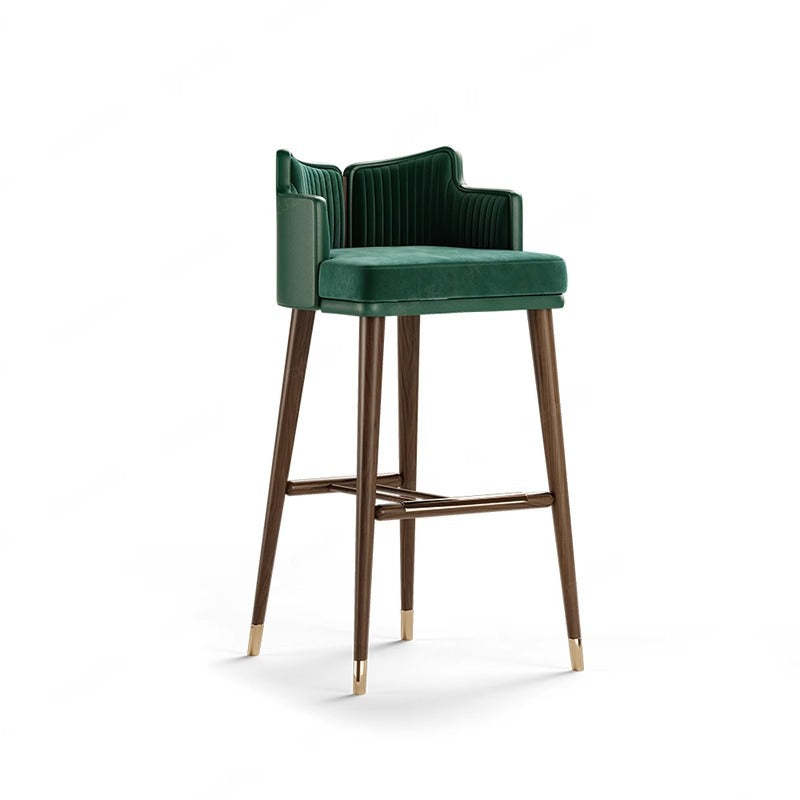 Nordic Fabric Steel Semi-Circular Bar Stool