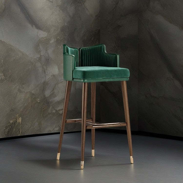 Nordic Fabric Steel Semi-Circular Bar Stool