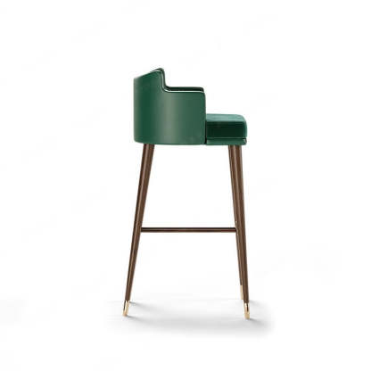 Nordic Fabric Steel Semi-Circular Bar Stool