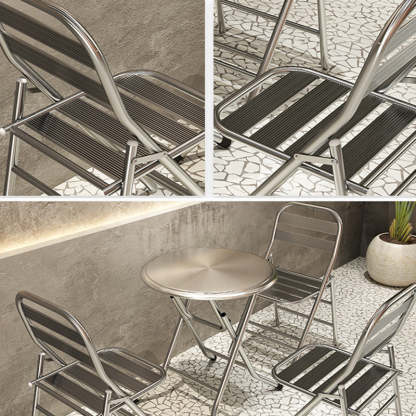 Minimalist Skeleton Folding Steel Dining Chair