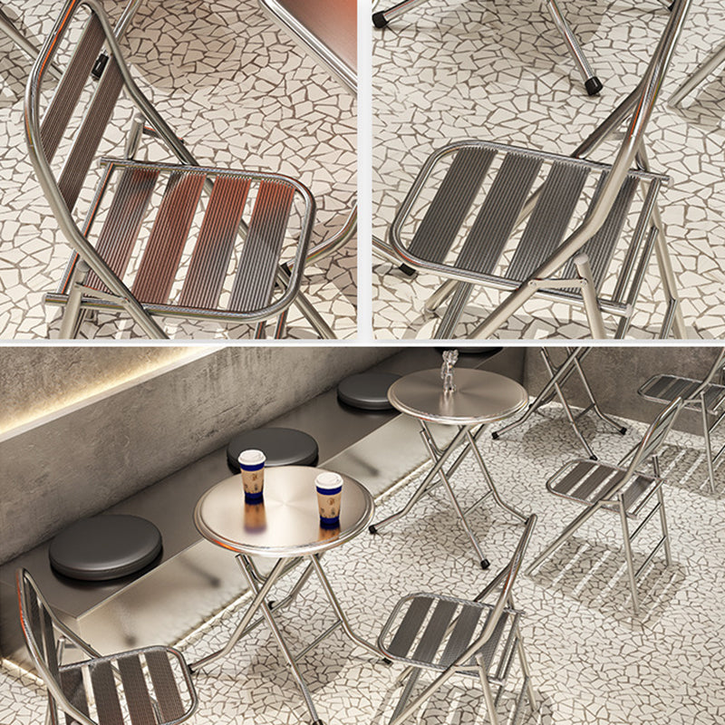 Minimalist Skeleton Folding Steel Dining Chair