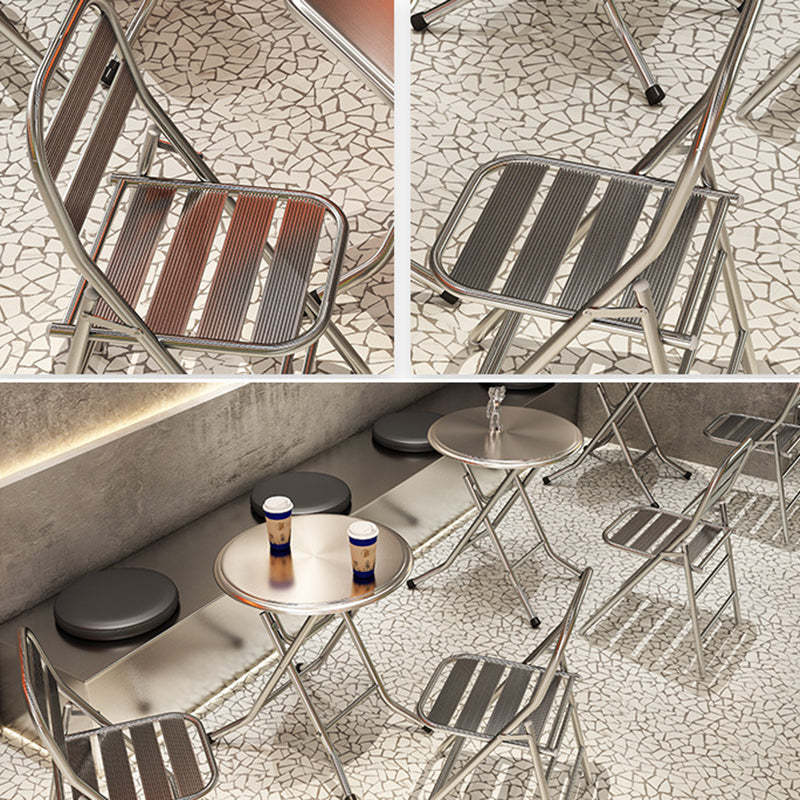 Minimalist Skeleton Folding Steel Dining Chair