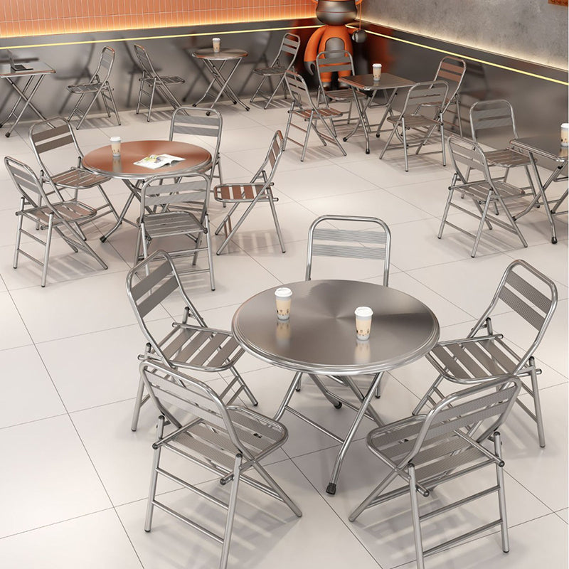 Minimalist Skeleton Folding Steel Dining Chair