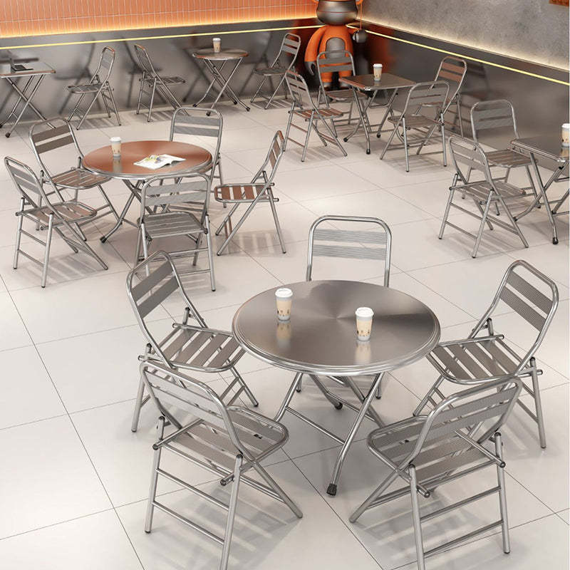 Minimalist Skeleton Folding Steel Dining Chair
