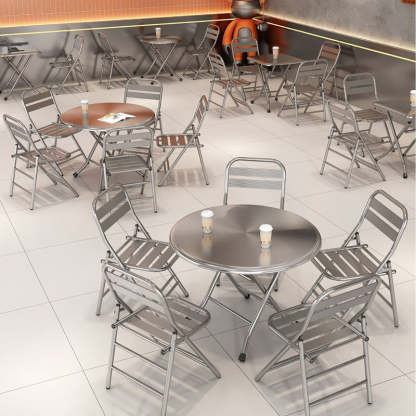 Minimalist Skeleton Folding Steel Dining Chair