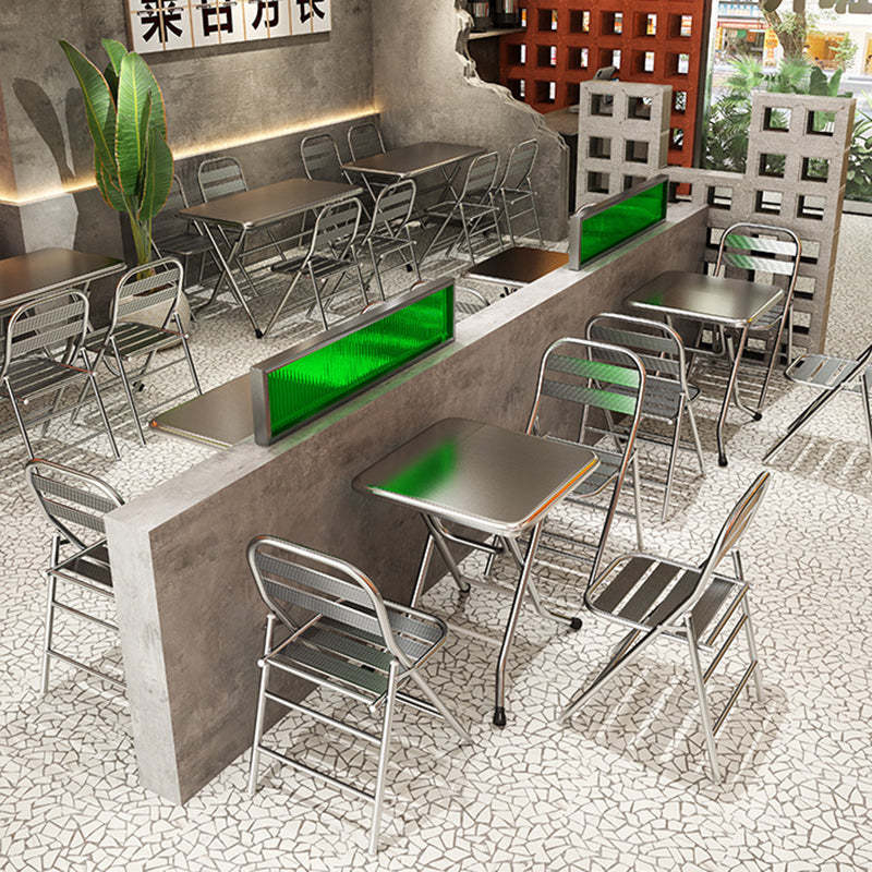 Minimalist Skeleton Folding Steel Dining Chair