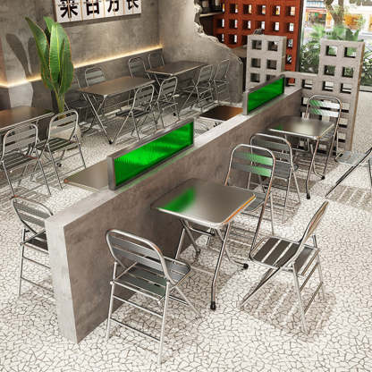 Minimalist Skeleton Folding Steel Dining Chair