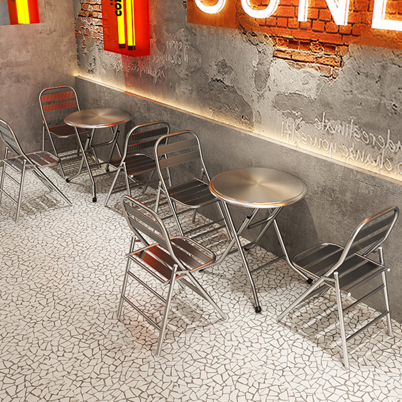 Minimalist Skeleton Folding Steel Dining Chair