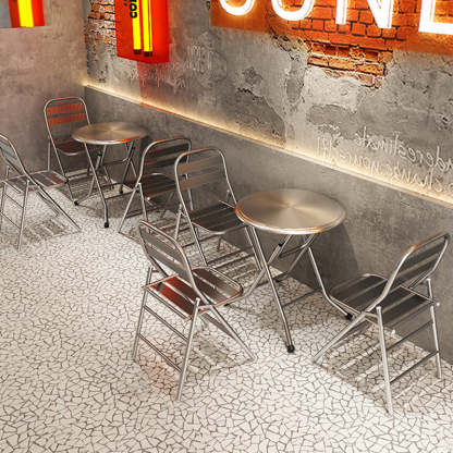 Minimalist Skeleton Folding Steel Dining Chair