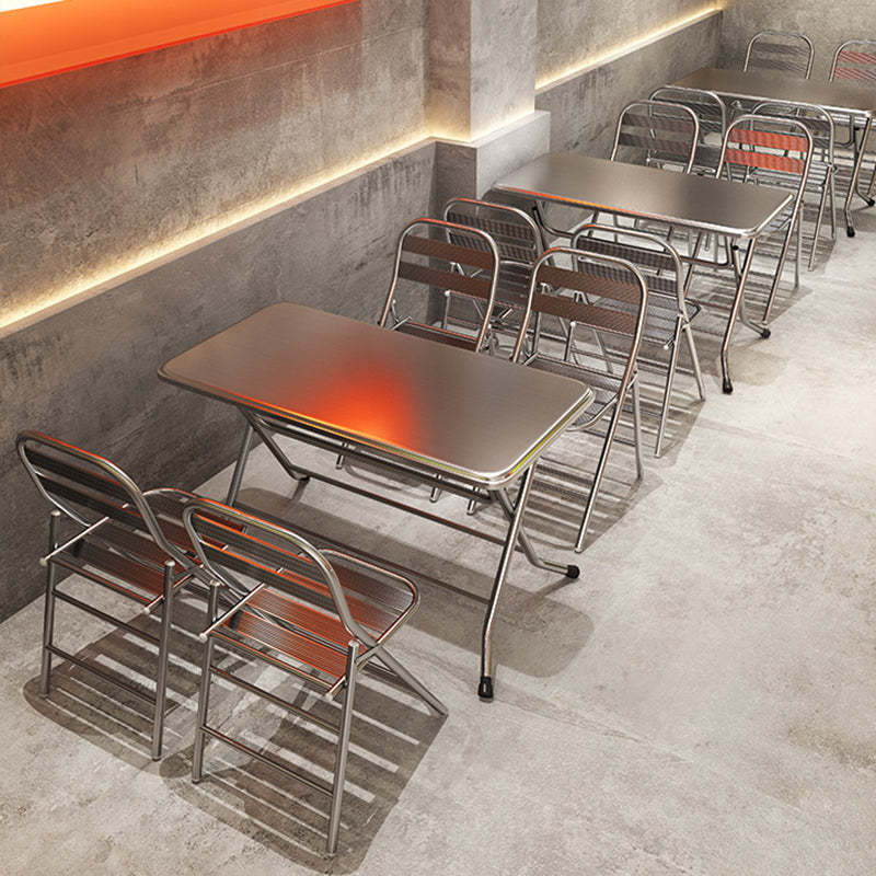 Minimalist Skeleton Folding Steel Dining Chair