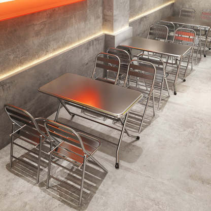 Minimalist Skeleton Folding Steel Dining Chair