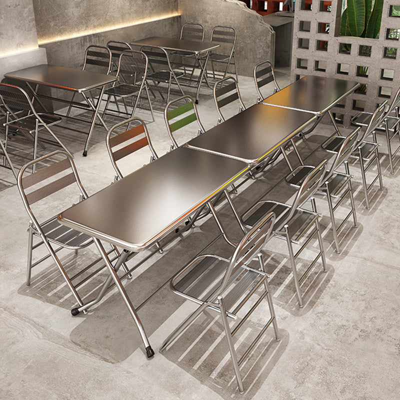 Minimalist Skeleton Folding Steel Dining Chair