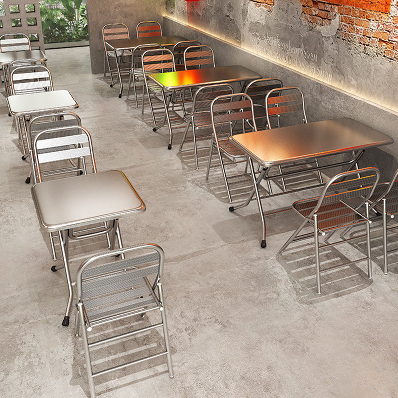 Minimalist Skeleton Folding Steel Dining Chair
