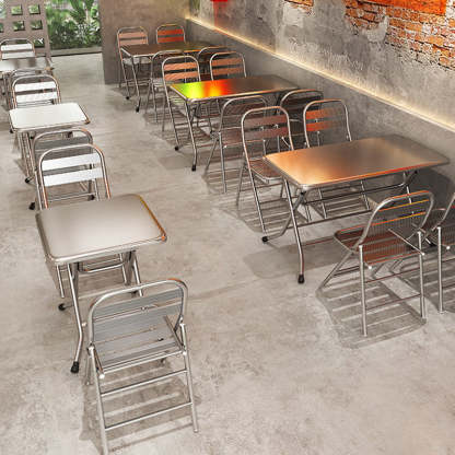 Minimalist Skeleton Folding Steel Dining Chair