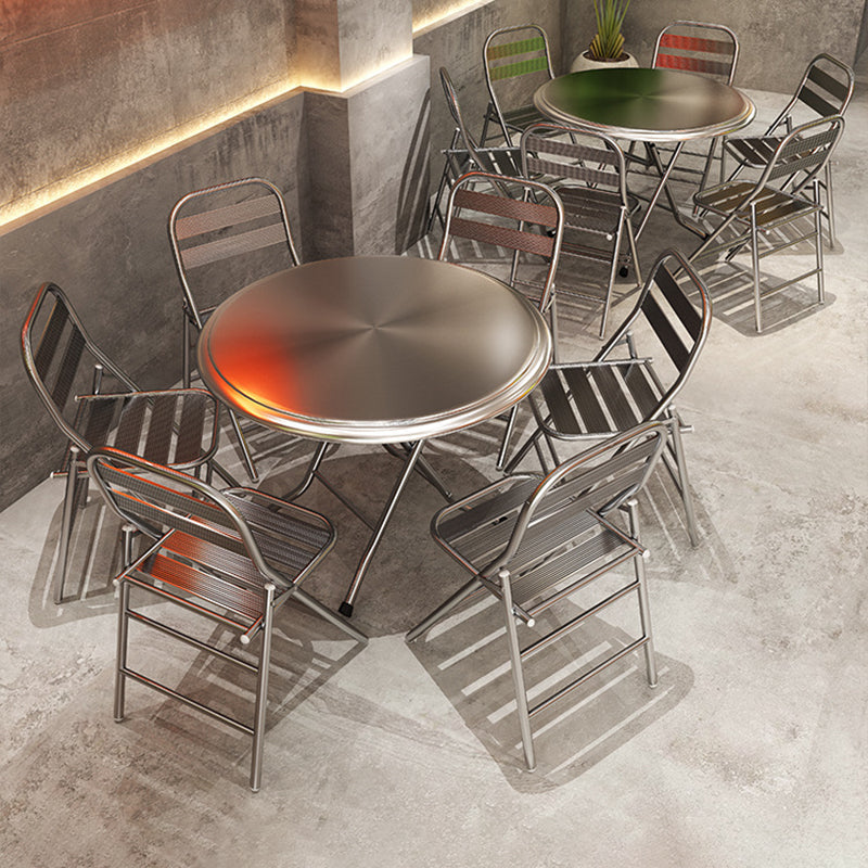 Minimalist Skeleton Folding Steel Dining Chair
