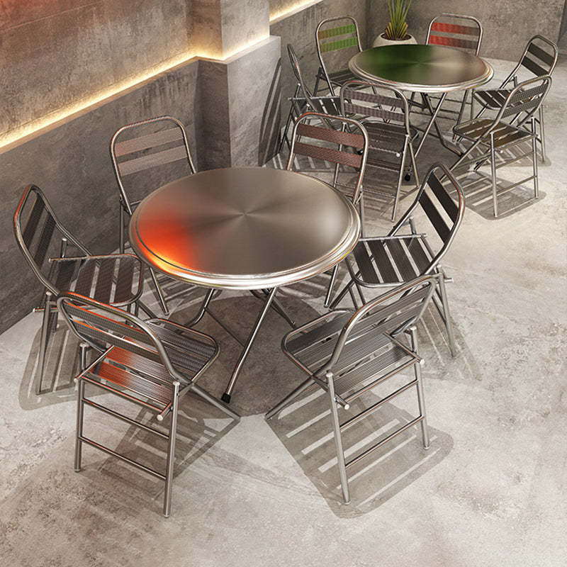 Minimalist Skeleton Folding Steel Dining Chair
