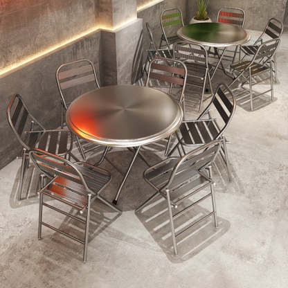 Minimalist Skeleton Folding Steel Dining Chair