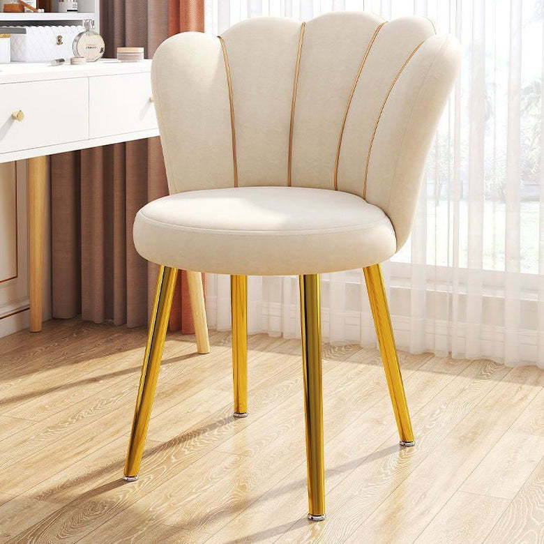 Scandinavian Velvet Iron Latex Vanity Stool — Latex / Gray / Black