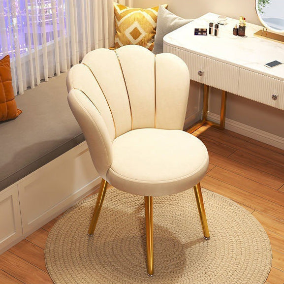 Scandinavian Velvet Iron Latex Vanity Stool — Latex / Gray / Gold