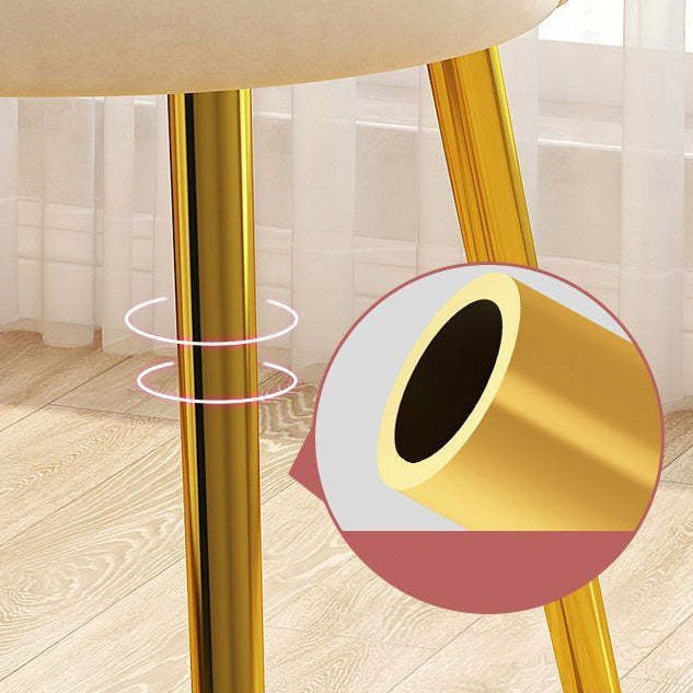 Scandinavian Velvet Iron Latex Vanity Stool — Sponge / Light Blue / Gold