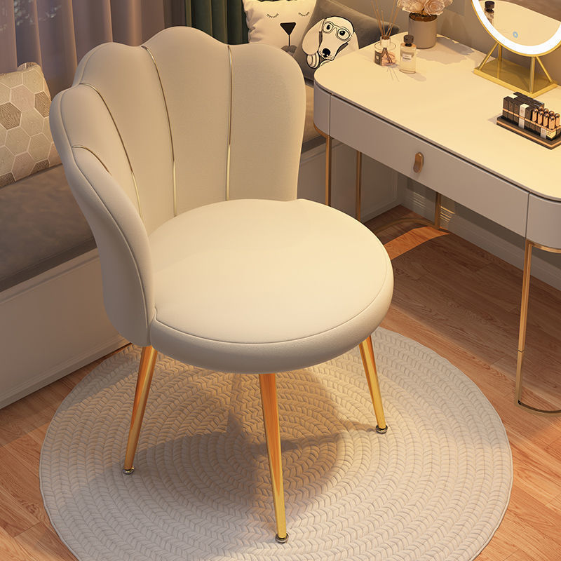 Scandinavian Velvet Iron Latex Vanity Stool — Sponge / Pink / Gold