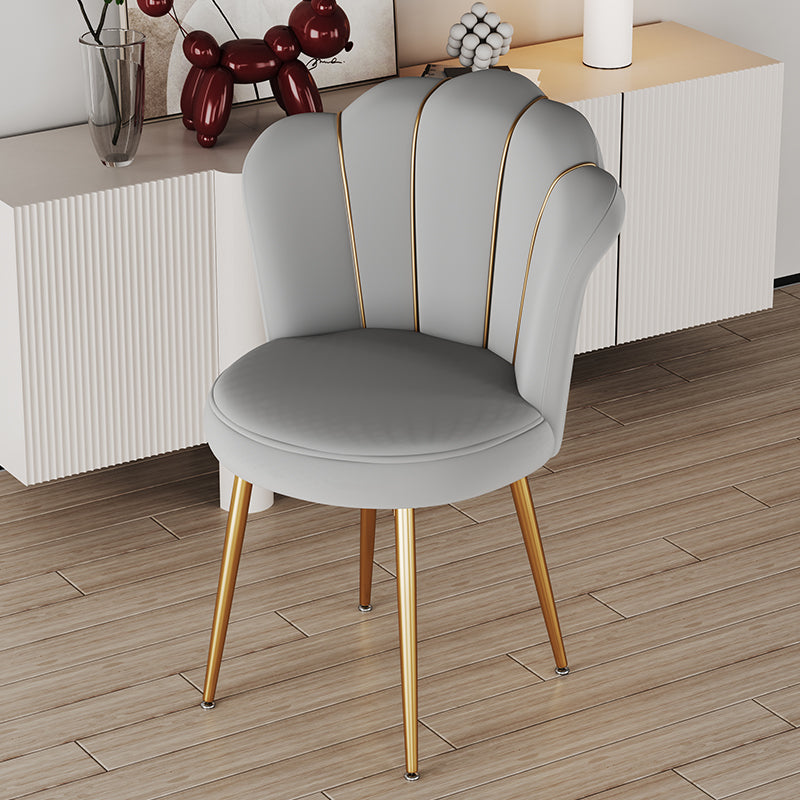Scandinavian Velvet Iron Latex Vanity Stool — Sponge / Gray / Black