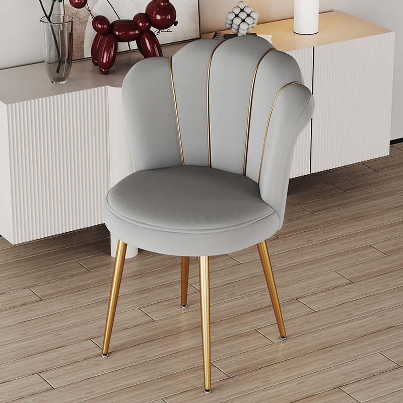 Scandinavian Velvet Iron Latex Vanity Stool — Sponge / Gray / Black
