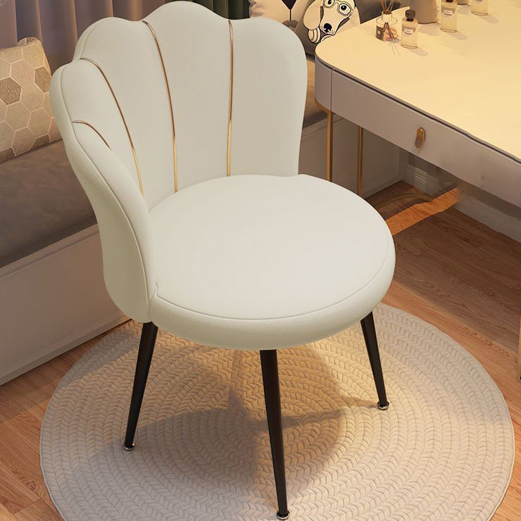 Scandinavian Velvet Iron Latex Vanity Stool — Latex / Pink / Gold