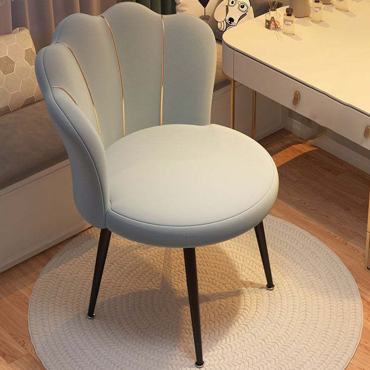 Scandinavian Velvet Iron Latex Vanity Stool — Latex / Beige / Black