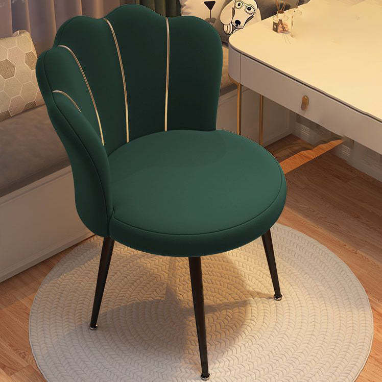 Scandinavian Velvet Iron Latex Vanity Stool — Sponge / Dark Blue / Gold