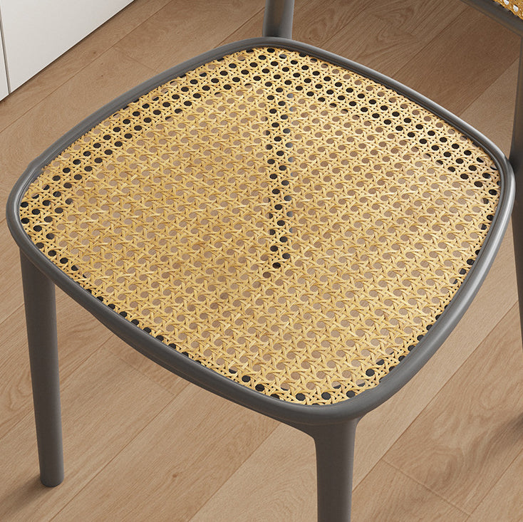 Retro Woven Dining Chair — Soft Seat / Green