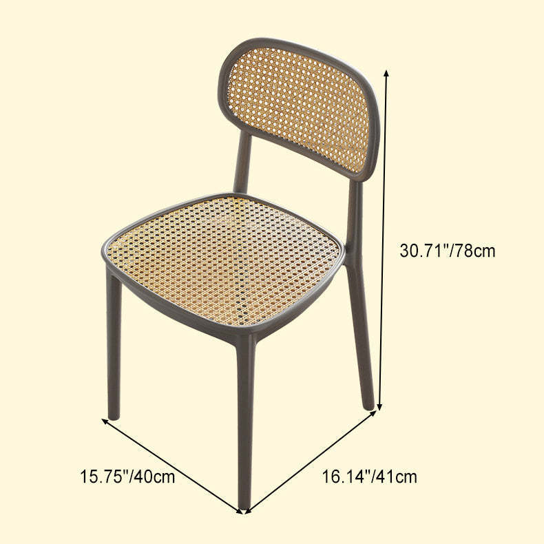 Retro Woven Dining Chair — Soft Seat / Black