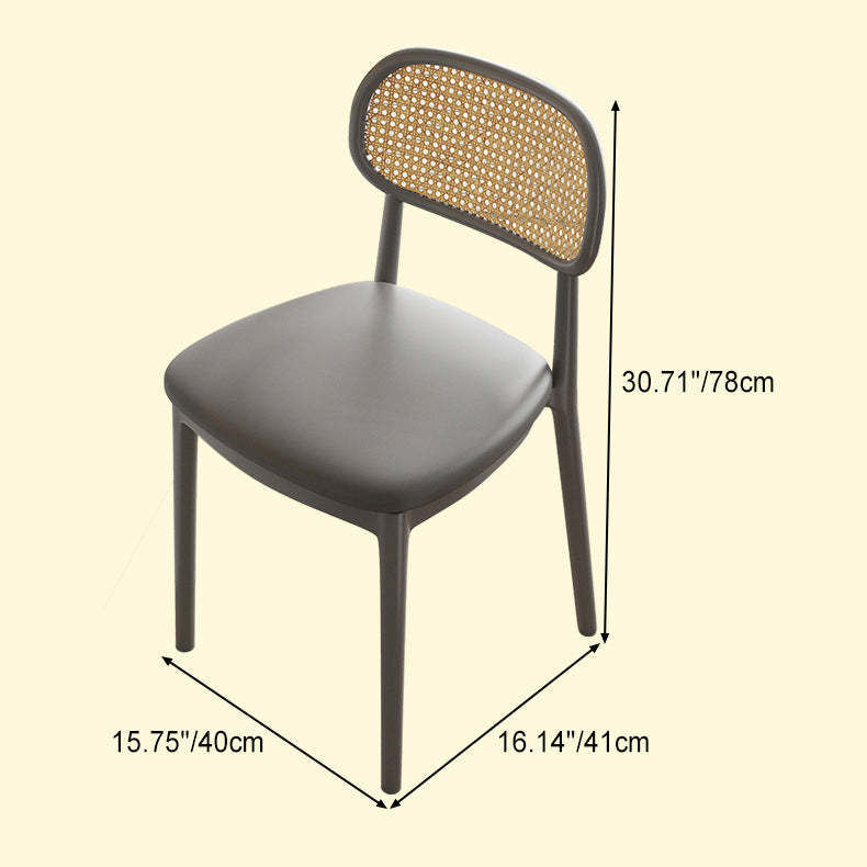 Retro Woven Dining Chair — Soft Seat / White