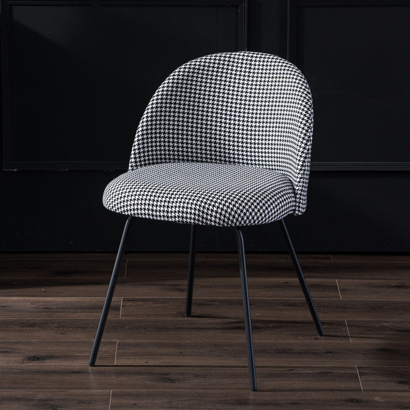 Scandinavian Velvet Iron Wood Vanity Stool