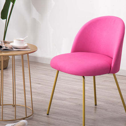 Scandinavian Velvet Iron Wood Vanity Stool