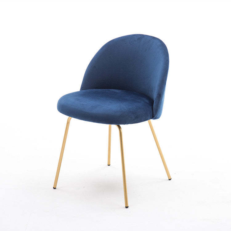 Scandinavian Velvet Iron Wood Vanity Stool