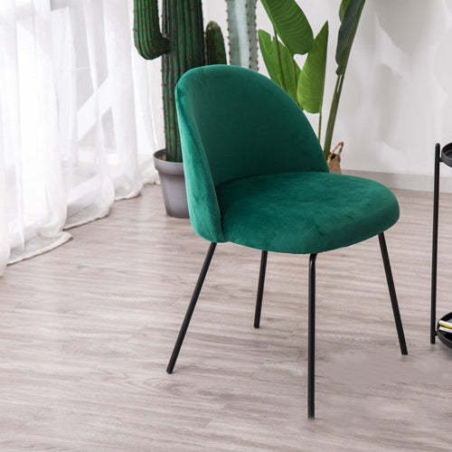 Scandinavian Velvet Iron Wood Vanity Stool — Velvet - Dark Pink - Gold