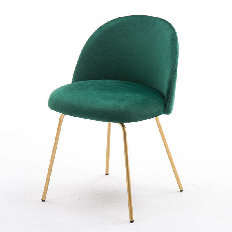 Scandinavian Velvet Iron Wood Vanity Stool