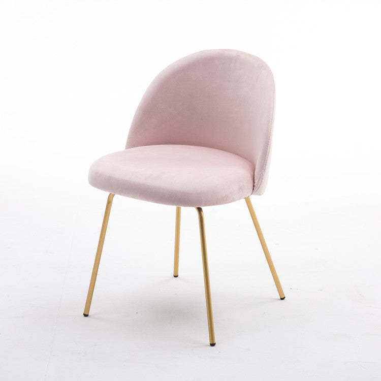 Scandinavian Velvet Iron Wood Vanity Stool