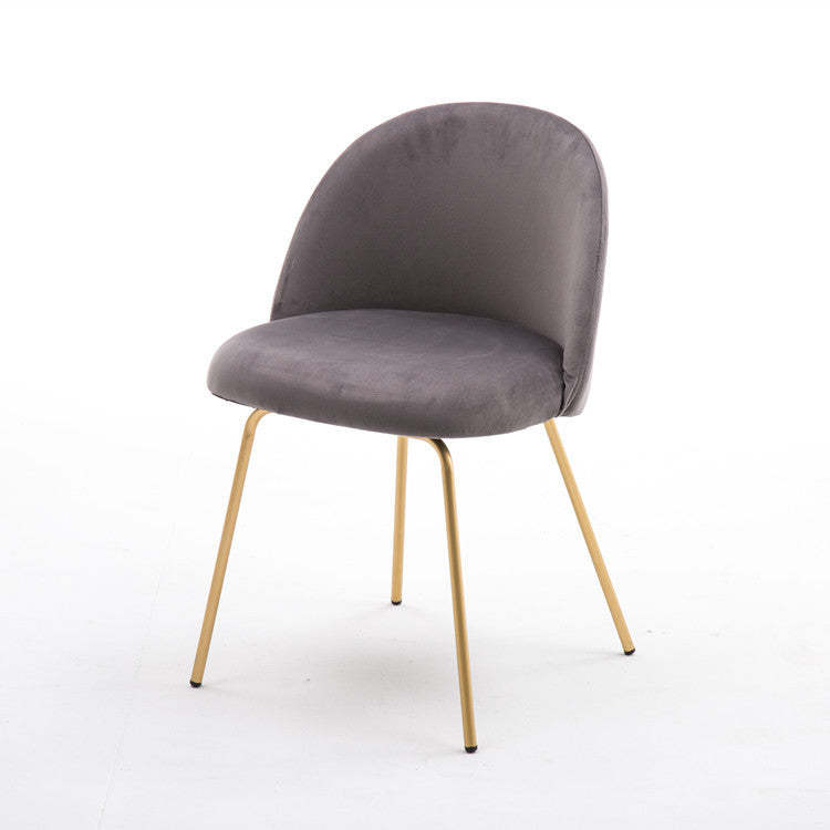 Scandinavian Velvet Iron Wood Vanity Stool