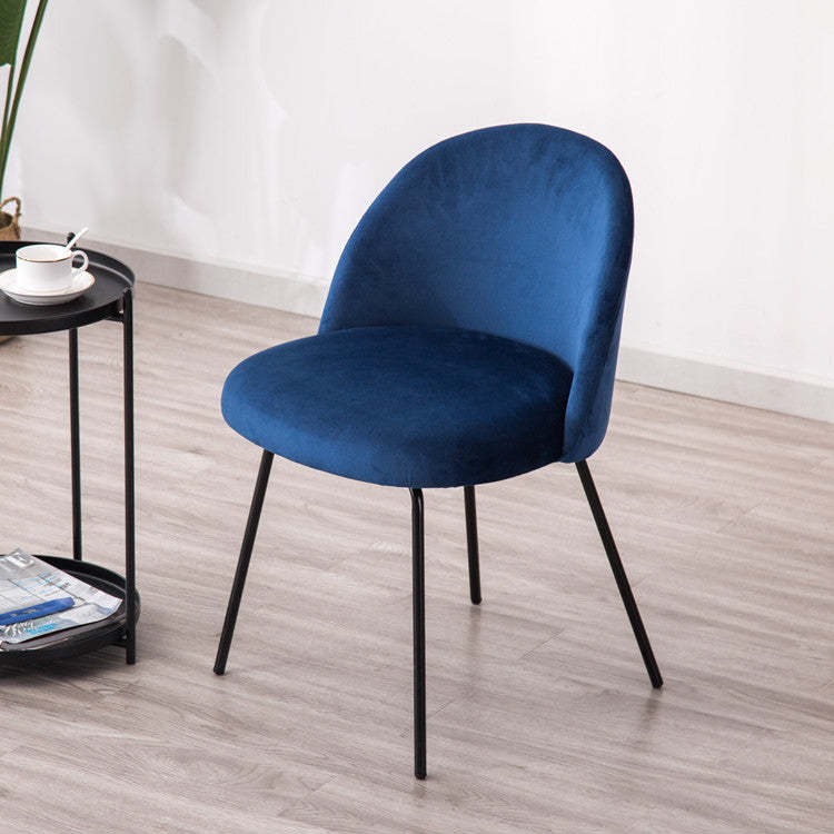 Scandinavian Velvet Iron Wood Vanity Stool — Dutch Fleece - Gray - Gold