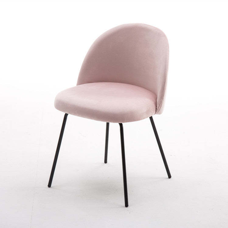 Scandinavian Velvet Iron Wood Vanity Stool